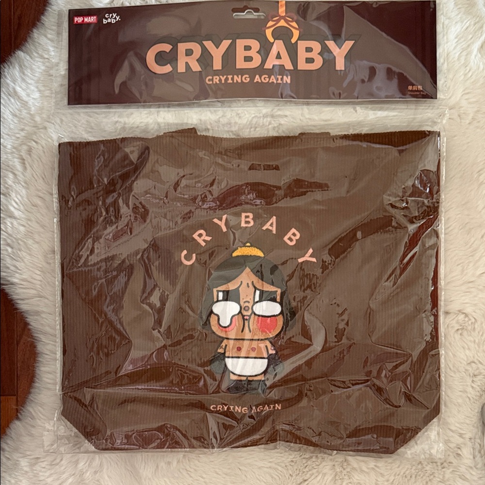 Pop mart Crybaby Brown Tote Bag